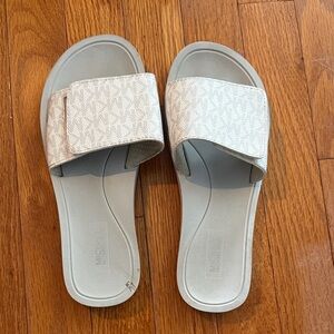 Michael Kors Light Gray Slide Sandals